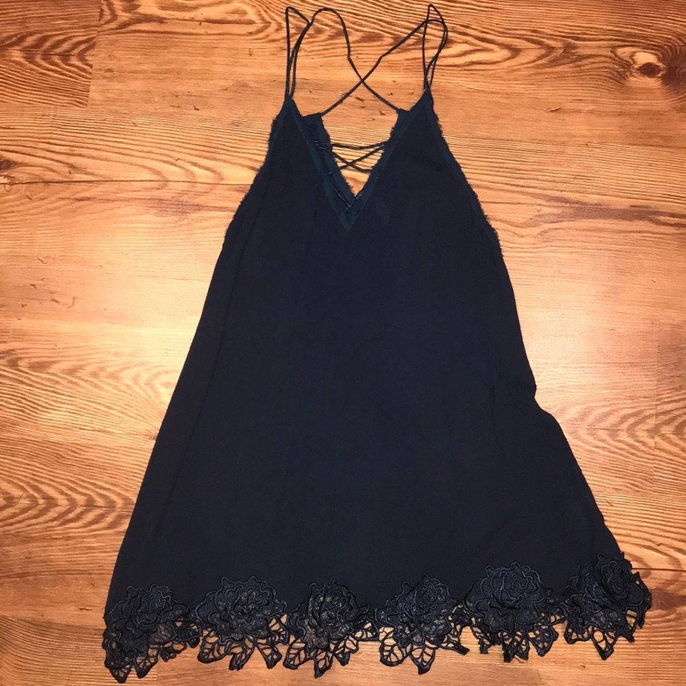 Free People Teal Strappy Tunic